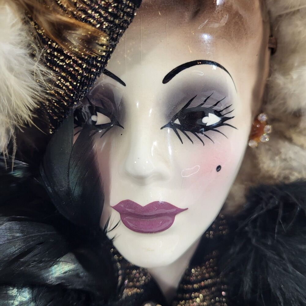 Unique Creations Limited Edition Lady  Wall Hanging Face Mask  # 866  Signed. - Picture 7 of 10